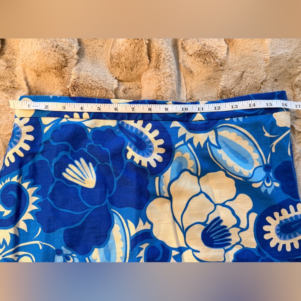 House of Harlow 1960 Blue Paisley Linen Maxi Skirt Set - Picture 9 of 9